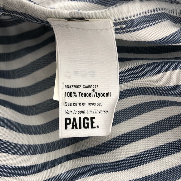 PAIGE Blue White Striped Emma Pant Suit Jump Suit - Picture 9 of 10